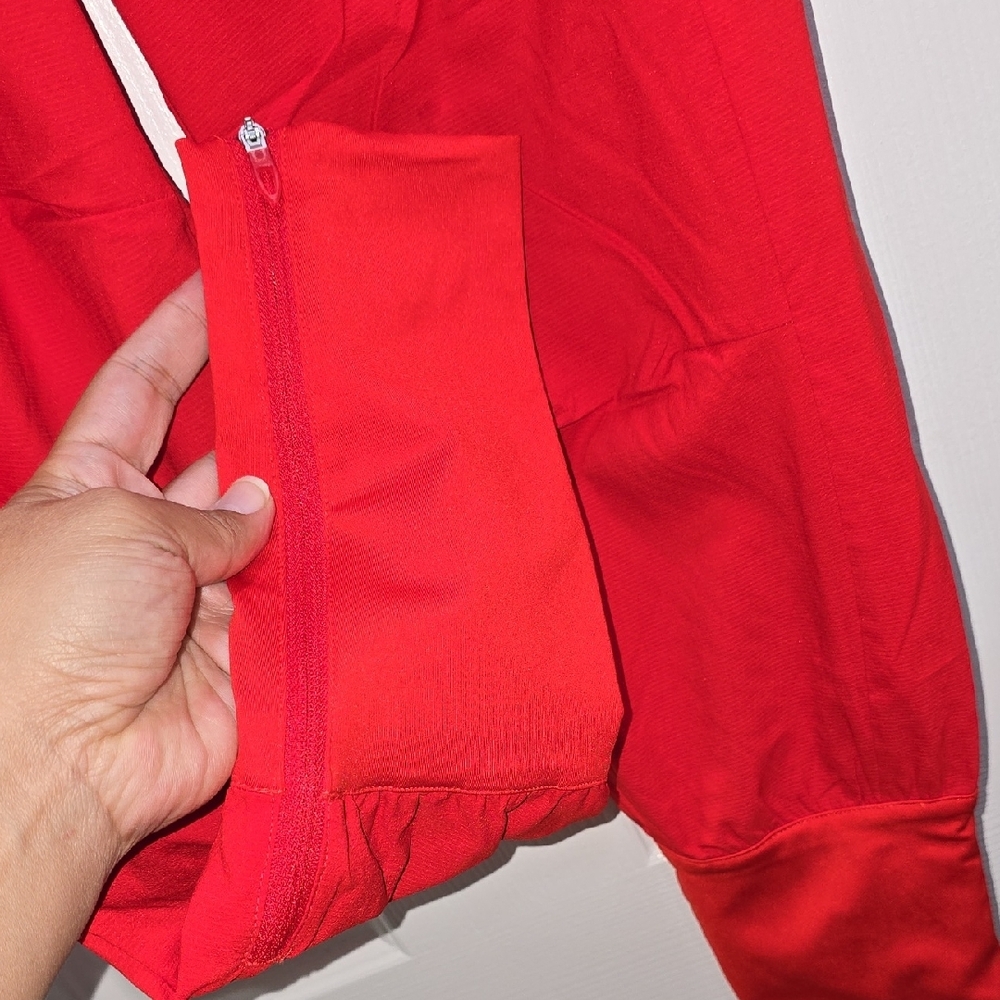 Adidas Red Pants with Tapered Fit and Ankle Cuffs Woman's Size XS - Picture 3 of 14
